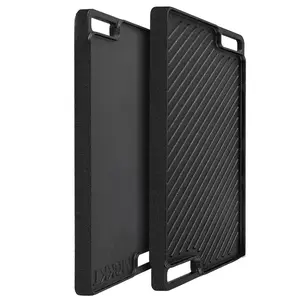 Reversible Cast Iron Grill/Griddle Pre-Seasoned Cooking Use on Stove, Grill, or Campfire pan Heavy-Duty, Home Korean BBQ Multi-Function Cooking skillet comal para tortillas Barbecue Utensils mexican kitchen cookware small frying Stainless Stainless Steel