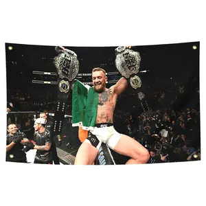 Conor McGregor Flag UFC Inspired Fight Night Wall Flag Combat Sports Banner for Bedroom Octagon Gym Decor Gift for MMA Fans