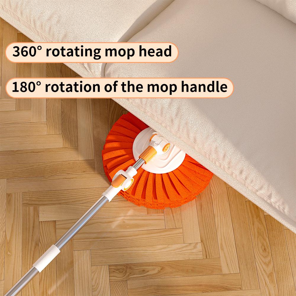 Mop Bucket Set with 360° Spin Mop and Bucket System 2 Microfiber Heads for Various Floor Cleaning Orange & White Extendable Stainless Steel Rod Mop Bucket Set with 360° Spin Mop and Bucket System 2 Microfiber Heads for Various Floor Cleaning Orange & White Extendable Stainless Steel Rod