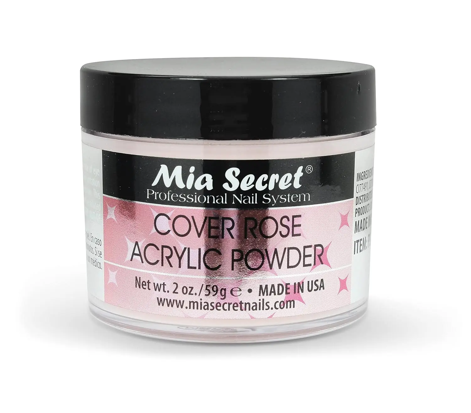 Mia Secret Cover Rose Acrylic Powder, 2oz (59g) Professional Nail System for Nail Techs, Made in USA for Extension & DIY Beauty Personal Care Needs, Nail Tech