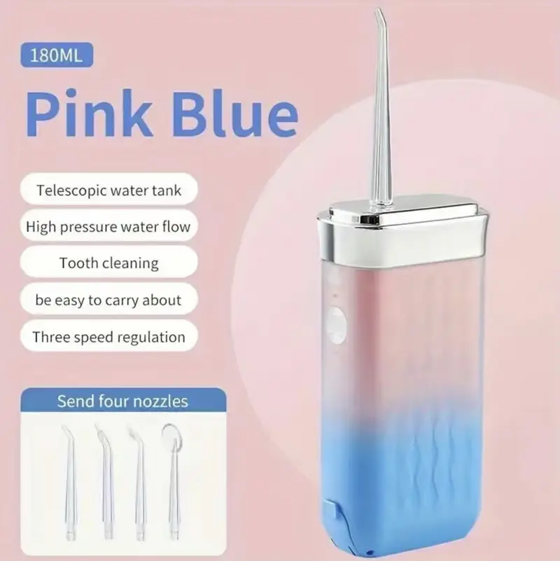 Oral Irrigator Water Flosser 3 Modes Deep Clean 180ml Tank IPX7 Waterproof Low Noise Travel Durable Cleansing