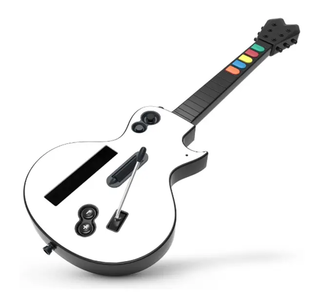Hyperkin 'Rhythm' Wireless Guitar for Wii/Wii U - White - Rock Band/Guitar Hero Compatible