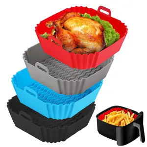 Reusable Silicone Air Fryer Liner, Multi-Color Options, Food Grade Air Fryer Accessories, Square Shape, Non-Electric Heating