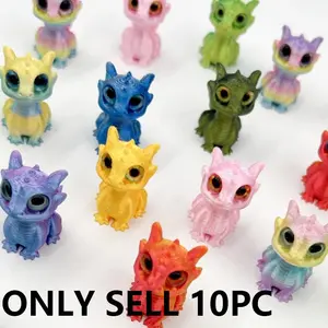 Mini Baby Dragon Set, 10 Miniature 3D Printed Colorful Models, Collectible Figurines, Decorative Sculptures, Decoration Figure, Perfect Gift for Fantasy Enthusiasts & Creative Decorations