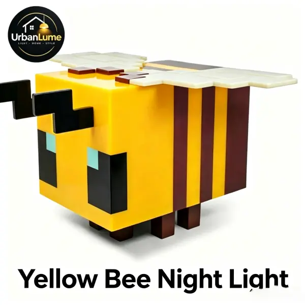 Yellow Bee Night Light, 5 Inch Figural Mood Lamp, USB Rechargeable LED Desk Lamp, Room Decor Ambient Lighting, Cute Bedroom and Gaming Room Decor Gift