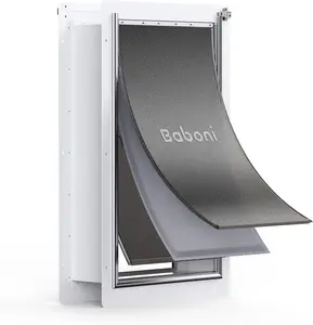 Baboni Pet Door for Wall,3-Flap,Steel Frame and Telescoping Tunnel, Aluminum Lock, Double Flap Dog Door and Cat Door, Strong and Durable (Pets Up to 220 Lb) -X-Large
