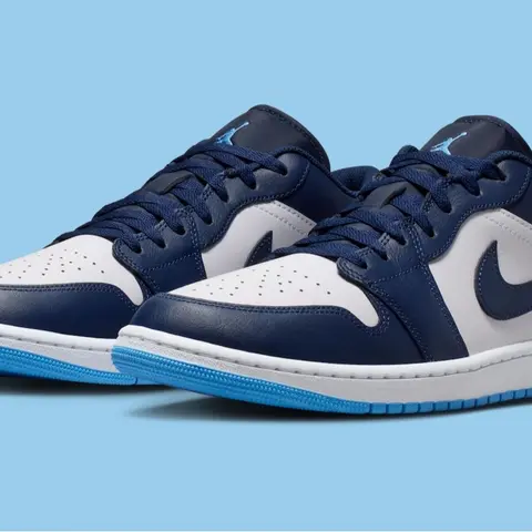 Nike Air Jordan 1 Low Midnight Navy University Blue 553558-404 Men’s Shoes NEW