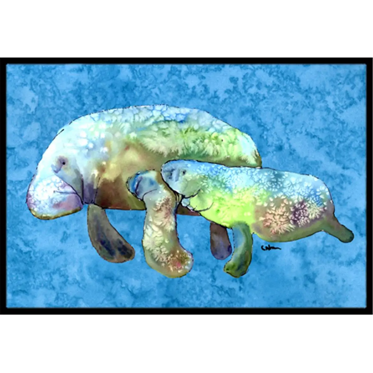 Carolines Treasures Fade-Resistant Manatee Doormat - Indoor, Outdoor Use, 24x36 in.