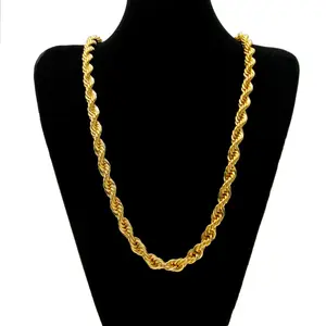Hip-Hop Necklace 1cm Thick 26 inch Length Twisted Rope Chain with Men Women Fashion Jewelry Unisex
