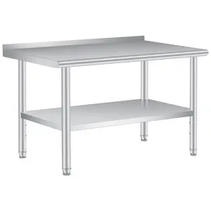 Garvee Upgraded-Stainless Steel Commercial Workbench Table, Heavy Duty, 24x72 Inch Prep Counter, Adjustable Undershelf And Backsplash, Great For Restaurants, Outdoor Kitchens, Garages And Utility Spaces