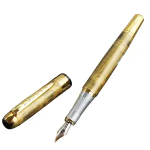 Smooth writing replaceable ink sac business signature pen, office meeting signature pen student exam writing tool, high-end gift box metal pen non-slip fountain pen, unisex professional calligraphy pen set