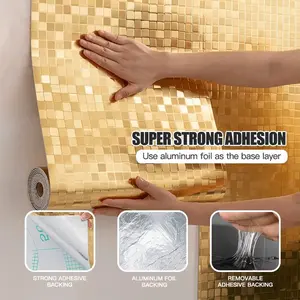 1 Roll 3D Metallic-textured decorative stickers, Ceilings, Decorative Mural Adhesive, Easy Installation, Easy Renovation, Seamless Joining, 2mm Thickness, Modern Decor, Living Room Bedroom Decor