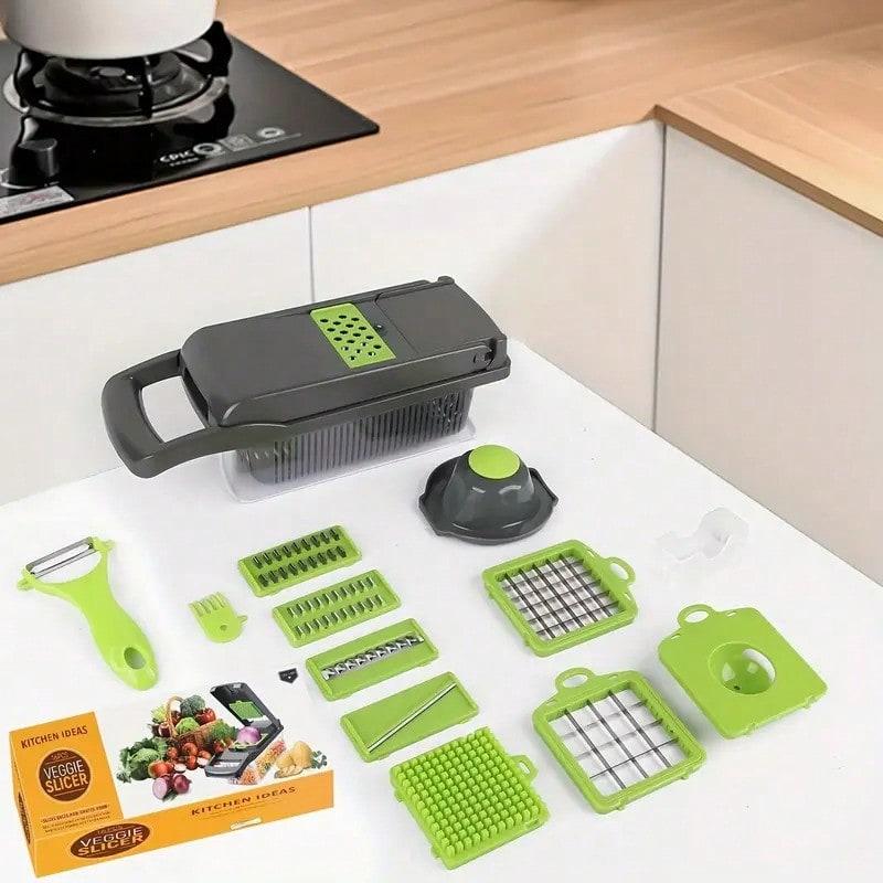 TAIMASI Vegetable Onion Chopper, Kitchen 16 In 1 Food Chopper 8 Blades Cutter With Container,Kitchen Vegetable Slicer Dicer Cutter