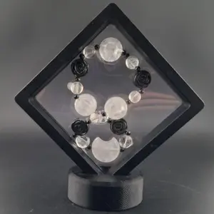 Stunning Phantom Quartz and Black Hematite Bracelet