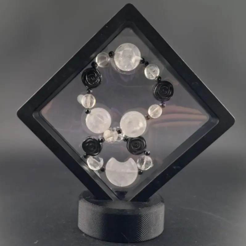 Stunning Phantom Quartz and Black Hematite Bracelet