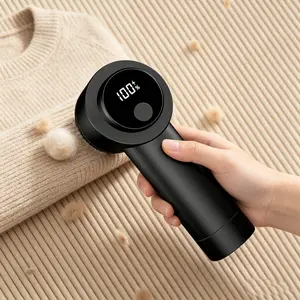 Electric Lint Remover with lint Roller, Portable Fabric Shaver with 6 Leaf Blades, 3-speed Sweater Shaver with Brush & Digital LED Display, Fast Removal of Lint, Remove Pilling for Clothes, Furniture, Sweater, Couch and Blanket