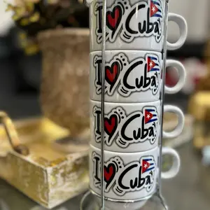 4 tacitas set. Espresso mug set Cup Ceramic Reusable