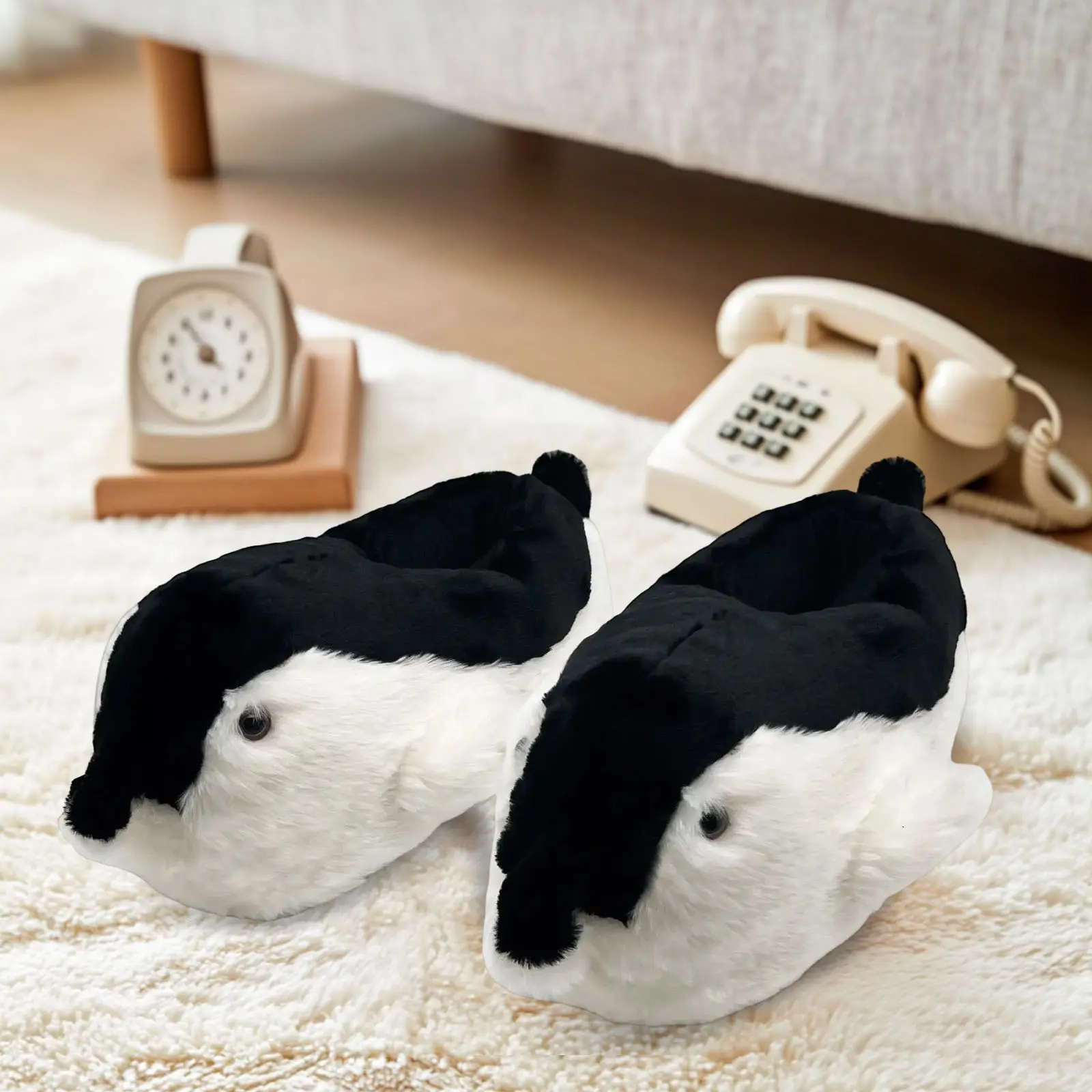 Lumubby Penguin Slippers, Unisex Animal-Faced Character Slides in Soft Cotton with Cozy Memory Foam for Indoor Bedroom Wear, Casual Home Slippers, One-Piece Design