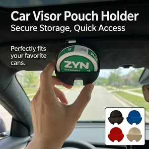 (FS) UPGRADED Car Visor Dip Can Holder| Stronger ABS, Bigger Fit, Sleek Finish ,Durable Holder for Round Can & Nicotine Pouch, Quick Access & Tool-Free Mount| For ZYN, VELO, ZONE, PABLO, KILLA, FOX & All Major Dip Can Brands storage