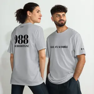 Suicide Prevention Under ArmourⓇ athletic t-shirt - White/Grey