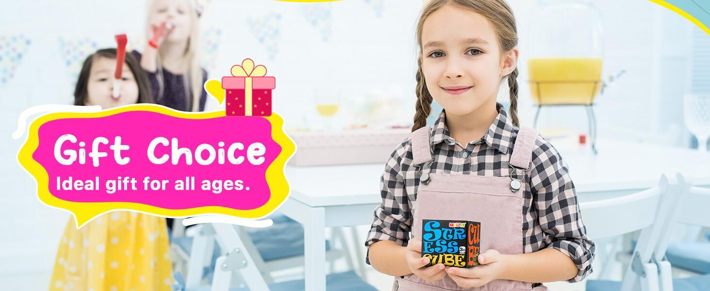 Squishy Stress Cube Fidget Toys Adults - Glow in The Dark Sensory Toys Stress Balls for Kids Teens Squeeze Toys for Anxiety