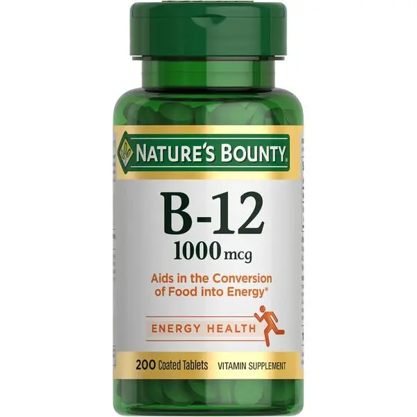 Nature's Bounty Vitamin B12 1000 mcg Supplements, Supports Energy Metabolism, 200 Ct