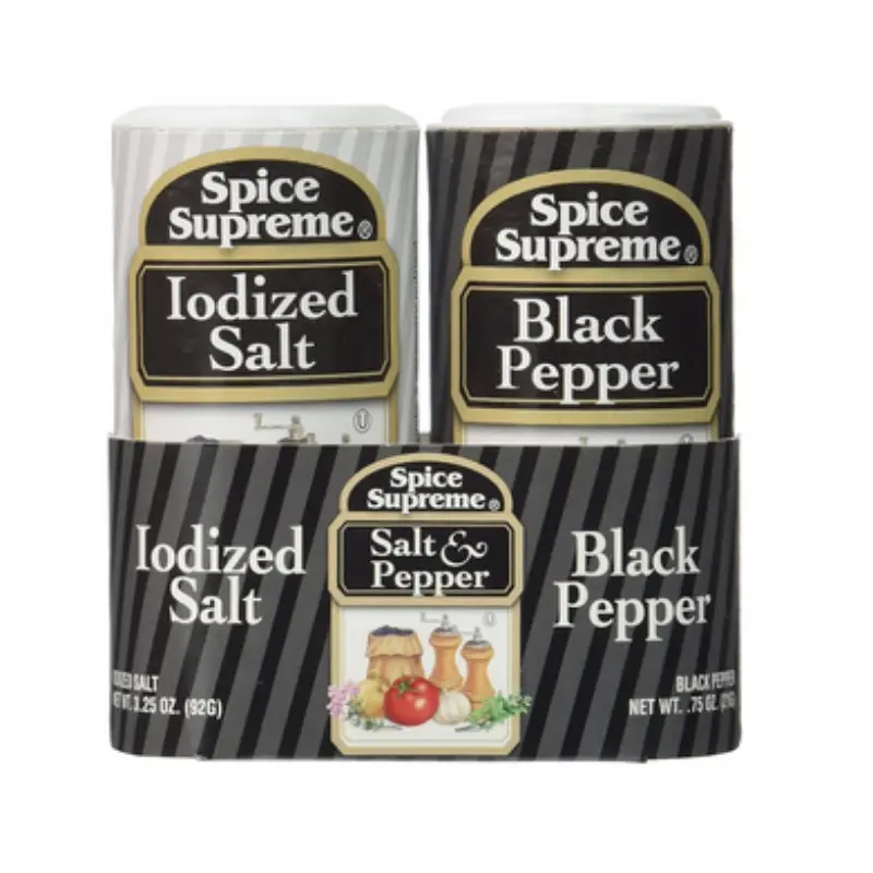 12-Pack Iodized Salt & Black Pepper Classic Blend Seasoning, Flavor-Boosting Shaker Packs, 4oz Kitchen Staple for All Meals