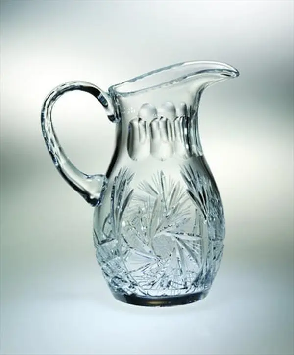 212 MAIN European Mouth-Blown Hand-Cut Crystal Pinwheel Kitchen Drinkware Pitcher - 48 oz, 4.2 lbs, 5.5 x 7.5 x 10.25 in, Traditional Majestic Glass Gift Jug, Perfect Gift for Any Occasions, Kitchen Kettles & Jugs