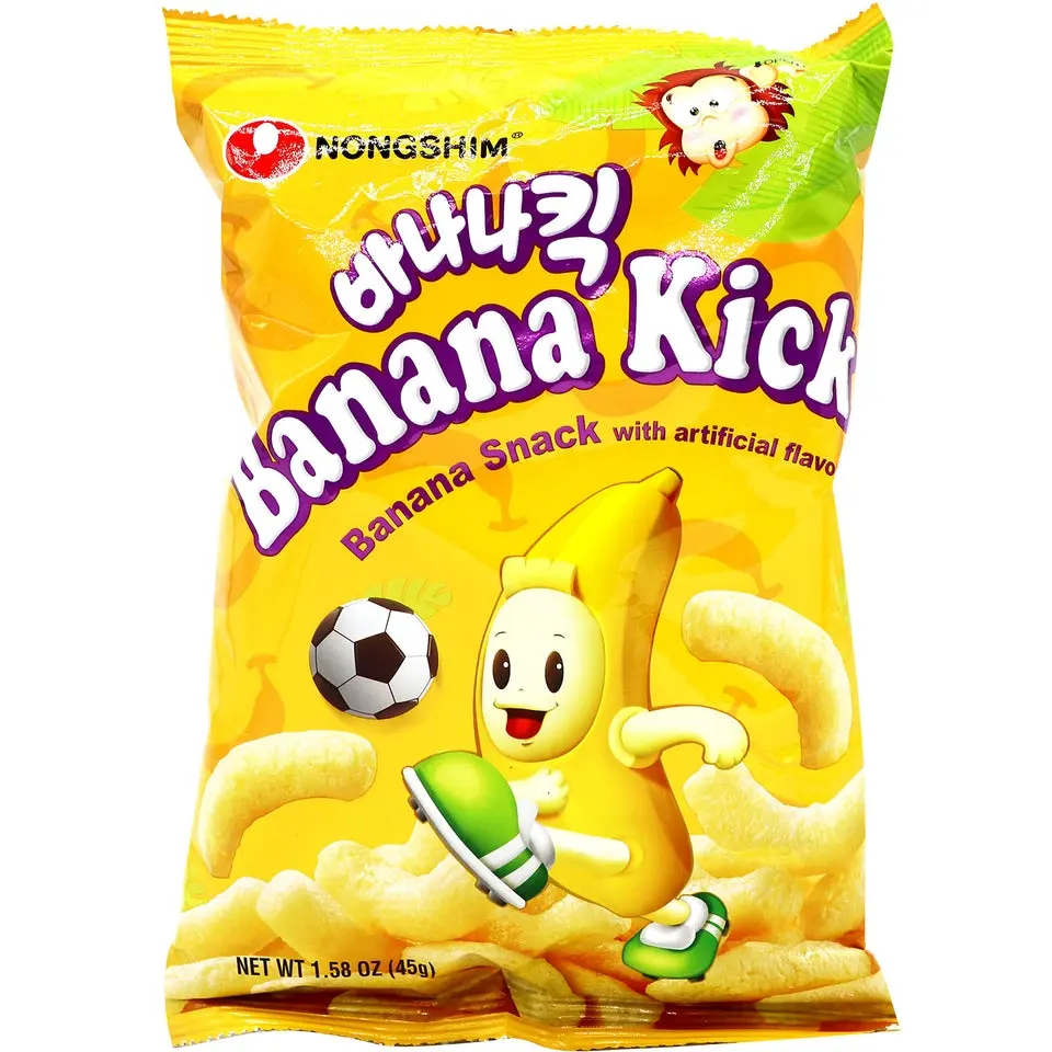 NONGSHIM Banana Kick Biscuit, 1.59 oz Ambient Snack Pack - Sweet Banana-Flavored, Creamy, Crispy Crunchy Pantry Snack for Adults, Snack Crispy Crunchy