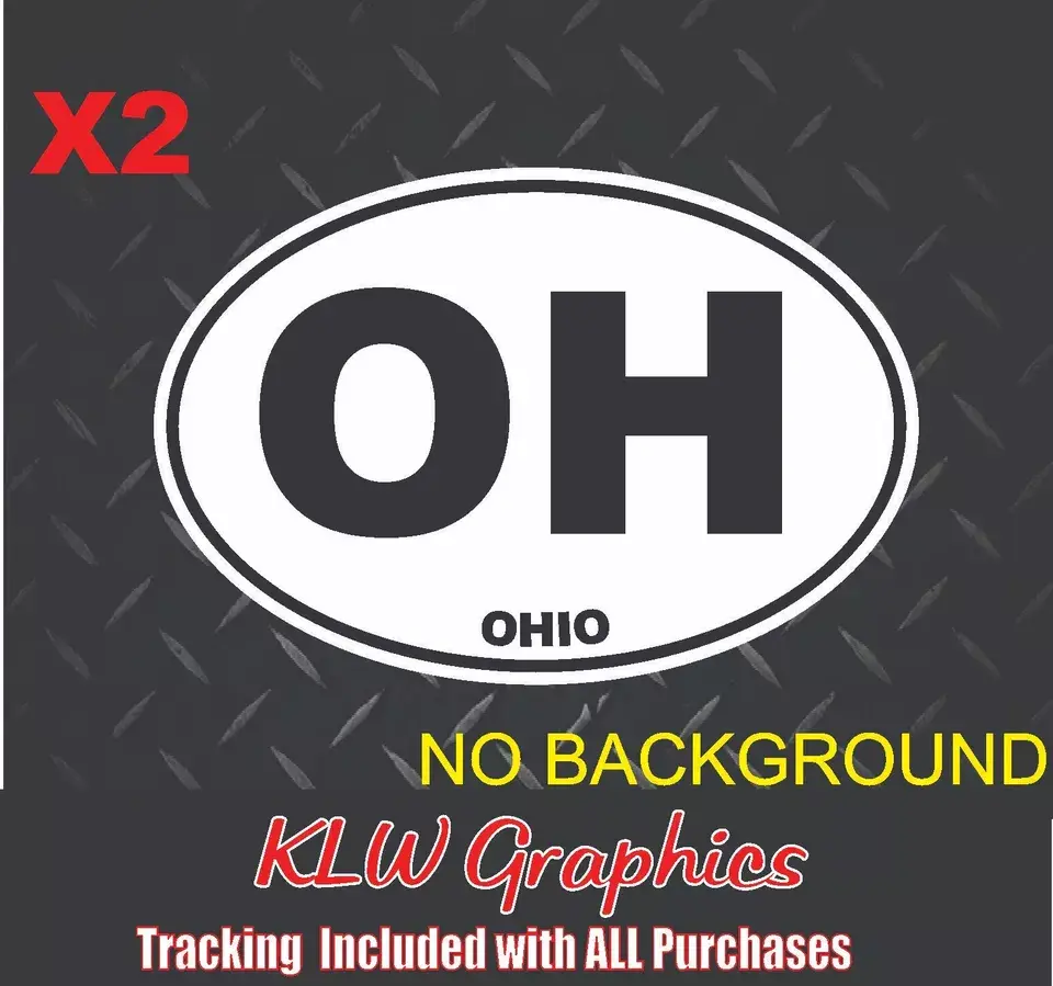 Ohio Oval Black White Full Color Vinyl Decal Sticker State Car Diesel Truck Home OH Midwest USA