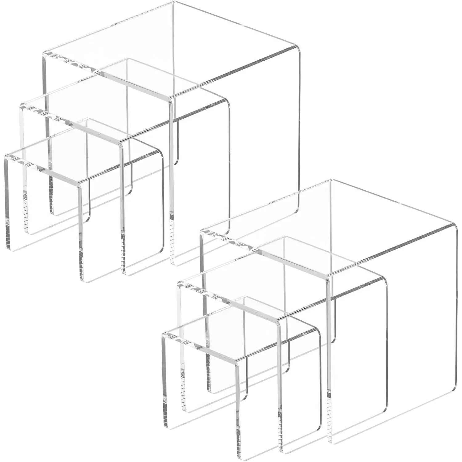 Candy Table Riser 2 Set Risers Display for POP Figures,Clear Cake Stands for Candy ...