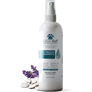 Waterless No-Rinse Dog Dry Shampoo Spray with Hydrating Essential Oils - Ph-Balanced Dry Shampoo for Dogs - Clean, Condition, Detangle & Deodorize Dry, Sensitive Skin (Lavender Coconut)