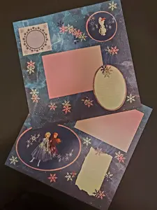 Premade Scrapbook Two Page Layout - Frozen Theme with Anna, Elsa and Olaf
