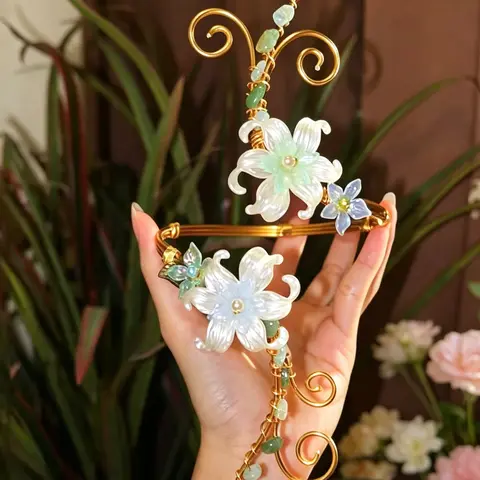New Creative Design Boho Style Handmade Multi-Layer Flower Bracelet, Exquisite Trendy Bracelet, Trendy Summer Accessory, Elegant Fashionable Arm Bangle, Alloy Chain Bracelet, Bohemian Bracelet