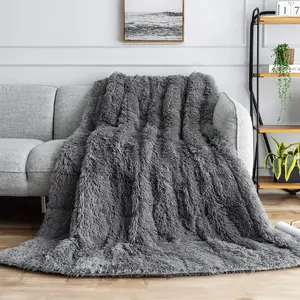 Faux  Weighted Blanket  Size 15 Pounds, 48" x 72" Sherpa Heavy Blanket Throw for Couch Sofa Bed, Super Soft Plush Fleece & Warm Cozy Sherpa Reverse,  for Calming and Relax, Gray