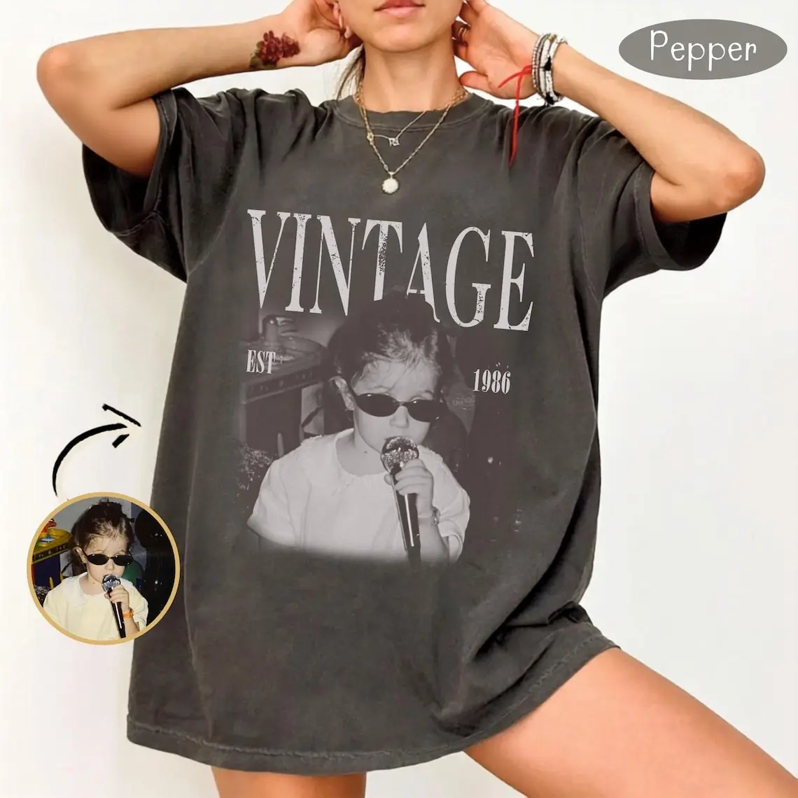 Custom Photo Birthday Shirt, Personalized 40th Birthday Tee, Retro 40th Birthday Gift, Vintage Est 1986 Birthday Tee