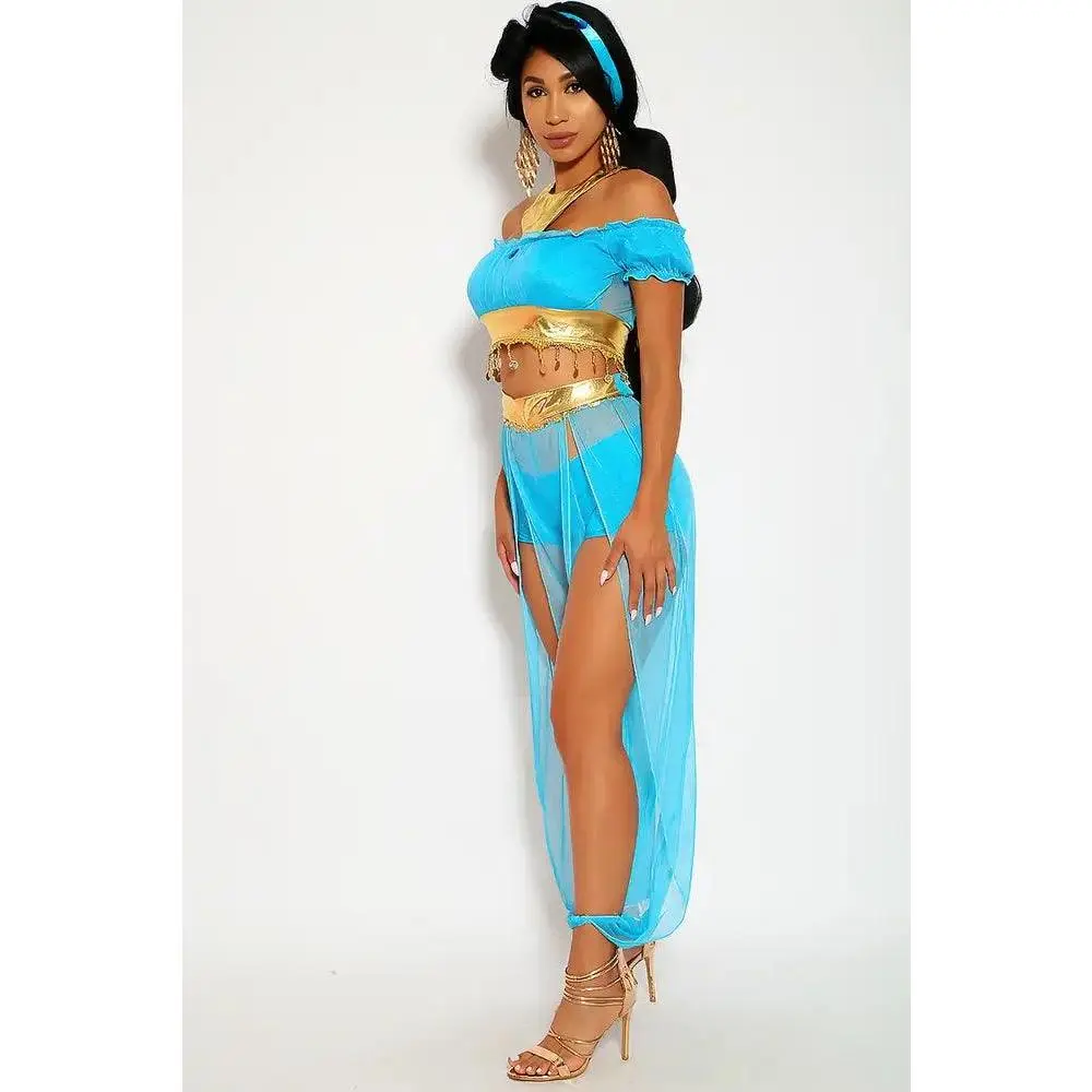 Sexy Turquoise Gold Sheer Storybook Fantasy Princess J 3 Pc. Costume Set - TikTok Shop Sexy Turquoise Gold Sheer Storybook Fantasy Princess J 3 Pc. Costume Set - TikTok Shop