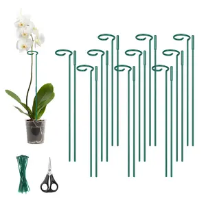 Kingsyard All-Metal Plant Stakes 4.5mm Thick Garden Supports for Dahlias & Roses Ideal Christmas Gift for Outdoor Planting Rust-Proof Coated 10 pcs 16 inch Metal Stakes