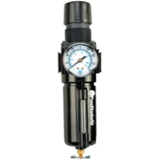 Arrow Pneumatic Pneumaster Air .50in. Filter-Regulator with Gauge, Compact Design, Metal Bowl, 40 Micron Sintered Bronze Element, Cleanable Gauges for Cycling Leisure & Outdoor Recreation Equipment, 100 Scfm