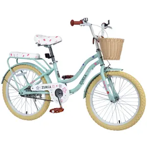 Zukka 20-Inch Mount Hybrid Bike for 7-10 Year Old Girls, Steel Frame, Front Caliper & Rear Band Brakes, Basket, Adjustable Seat, Single Speed Kids' Bicycle, Mount Hybrid Bikes