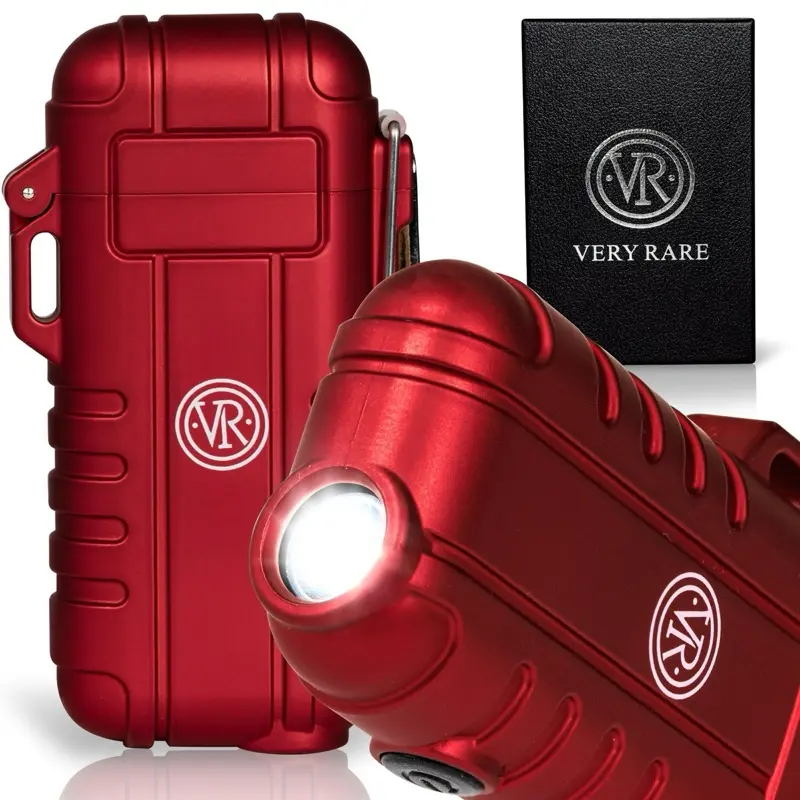 VERY RARE Red Plasma Arc Lighter - Dual Arc, Windproof, USB-C Rechargeable, Waterproof, Durable Everyday Use, Signature VR Glow