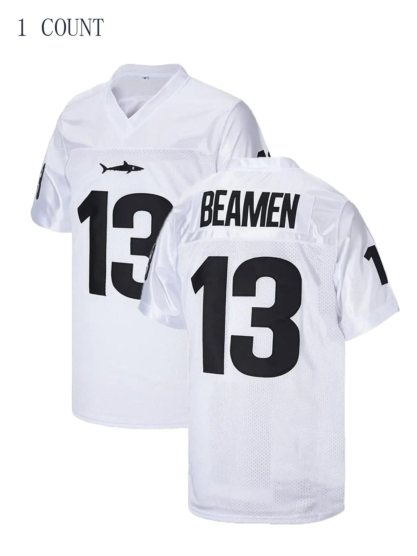 Men's Willie Beamen #13 Print V Neck Football Jersey, Sporty Jersey, Loose Casual Breathable Football Top for Outdoor Sports, Men's Sportswear for All Seasons, Jersey Shirts, Sports Clothing