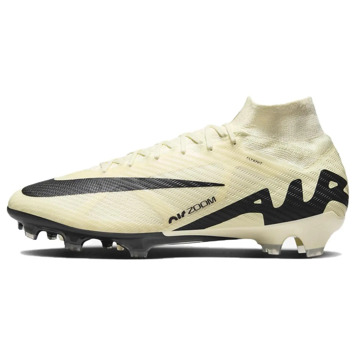 Nike Zoom Mercurial Superfly 9 Elite FG Lemonade Cushioned Durable Mid Top Soccer Cleats Unisex Black DJ4977-700
