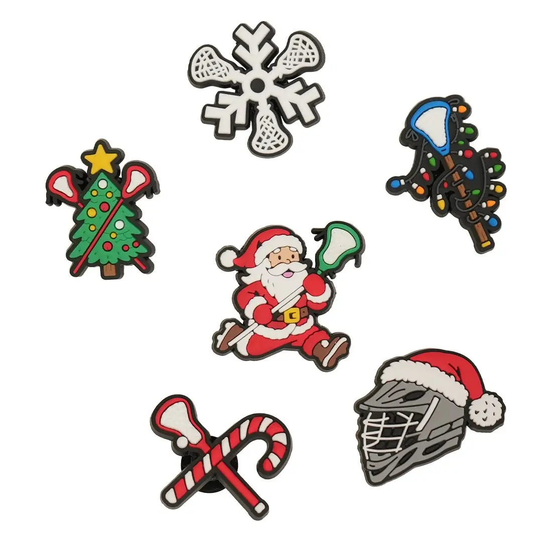 Holiday Shoe Charms 5-Pack, Interchangeable Plastic Clog Accessory with Holiday Icons for Shoe Decor, Plastic Charm, Clip-And-Apply Shoe Decoration Charms