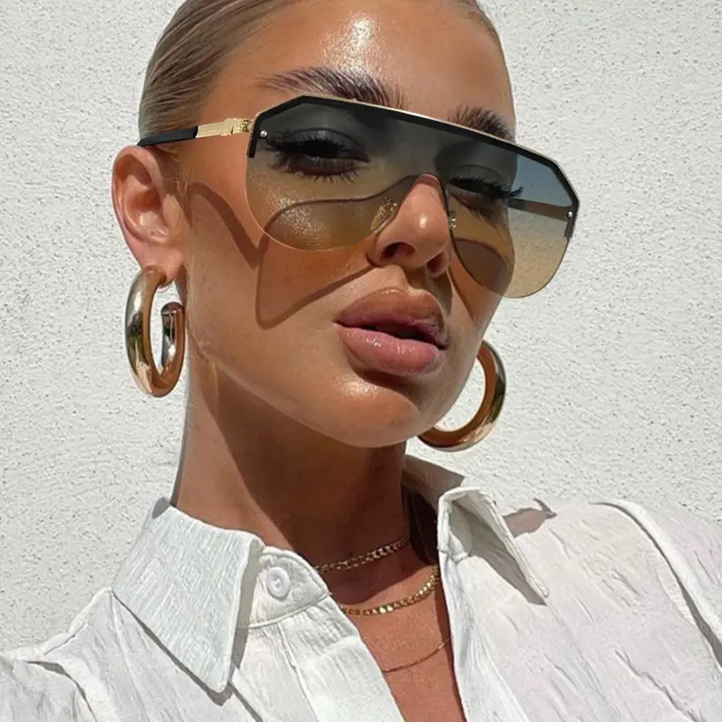 Women's Elegant Metal Frame Sunglasses, UV Protection, Sun Protective Sunglasses, Lightweight & Durable, Perfect for Vacation, Casual Wear, Holiday Gift, Trendy Sunglasses, Summer Trendy Sunglasses, Trendy Styling Sunglasses