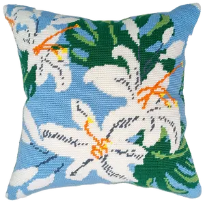Needlepoint Pillow Kit - White Lily&Monstera