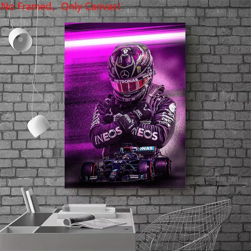 1 piece/set frameless canvas painting print poster, Formula 1 art，F1，a perfect gift for racing car loves, ideal gift for bedroom, living room, dorm hallway, kitchen, mural, wall decoration, Creative Wall Art, room decor, Unframed Painting