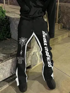 Men's Spider Animal Graphic & Letter Print Drawstring Waist Pants, Casual Lounge Pants, Casual Trendy Comfy Regular Fit Trousers for Daily Wear, Men's Bottoms for Fall & Winter