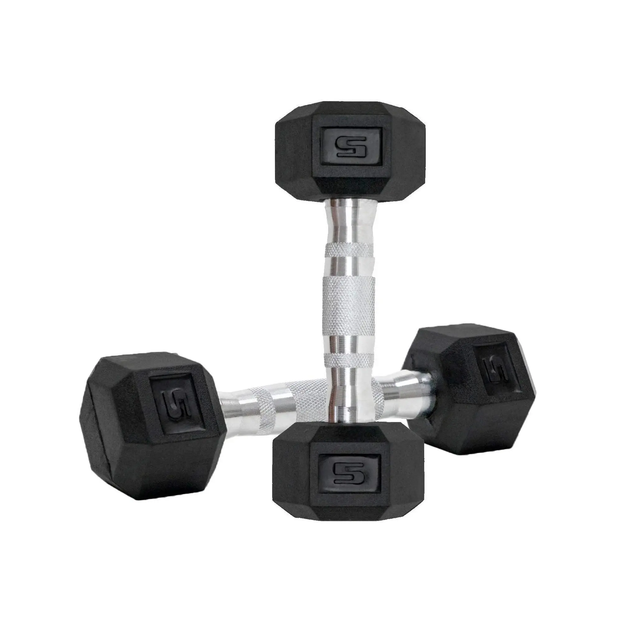 Sports season  of 2 Hex Rubber Encased Weights Dumbbells Set with Metal Handle for Exercise and Fiess 15lb*2 Outdoor agility training