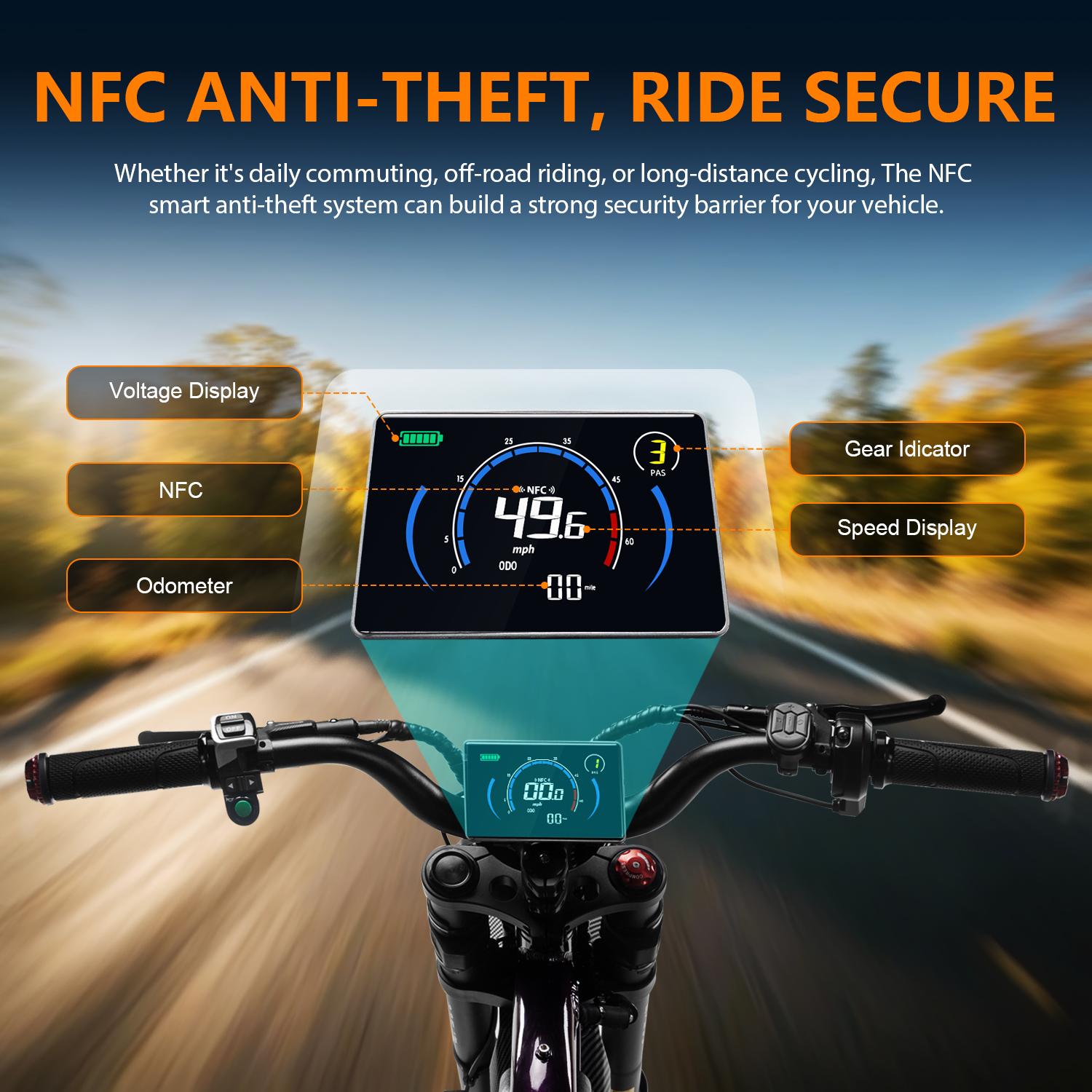 QF200 Mountain electric bicycle | Peak Power 3000W | Maximum Speed 50 mph | Range 40 Miles | 60V32AH bike big wheel Fat Tire